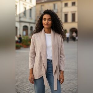 BCBG MAXAZARIA Merino Wool Knit Cardigan Blazer Jacket